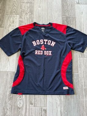 Men’s Boston Red Sox Baseball Navy & Red Short Sleeve shirt - size large